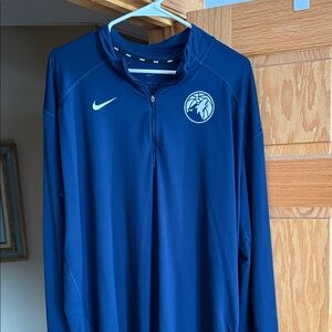 Nike Navy Timberwolves Dri-FIT Quarter-Zip Pullover